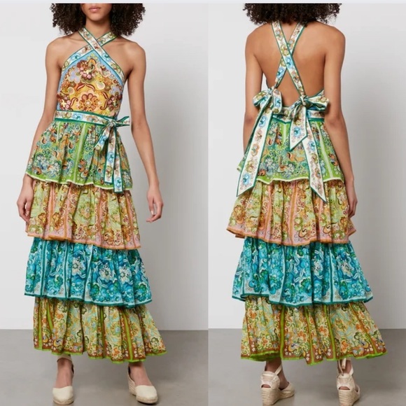 Alemais Dreamer Floral-Print Linen Halterneck Dress - Picture 4 of 17